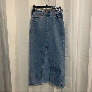 ZARA THE 90s PATCHWORK JEAN MAXI STRAIGHT DENIM SKIRT Y2K BOHOCORE XS